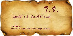 Timári Valéria névjegykártya